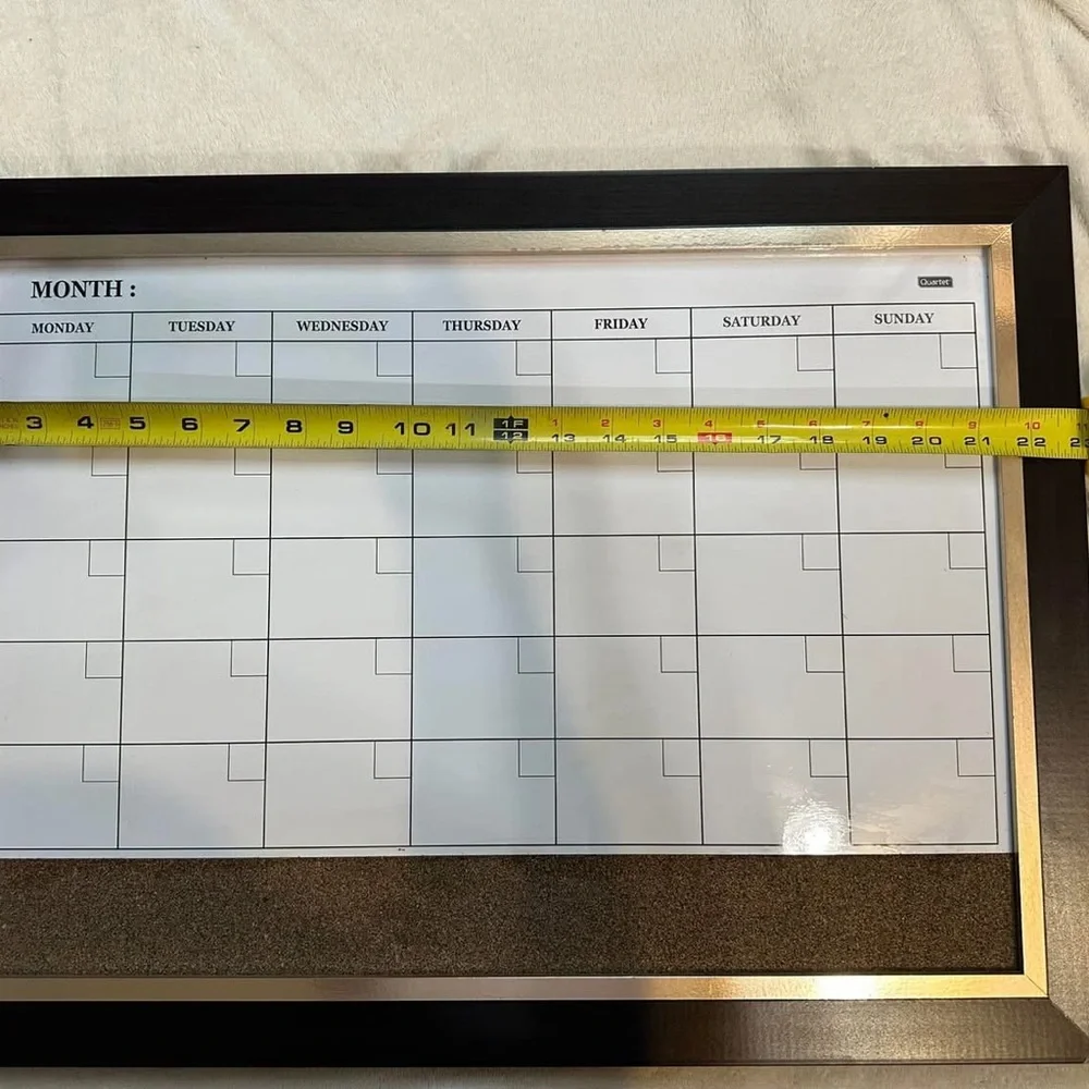 Black and White Framed Monthly Planner with cork board. Create a Bundle & Save!
